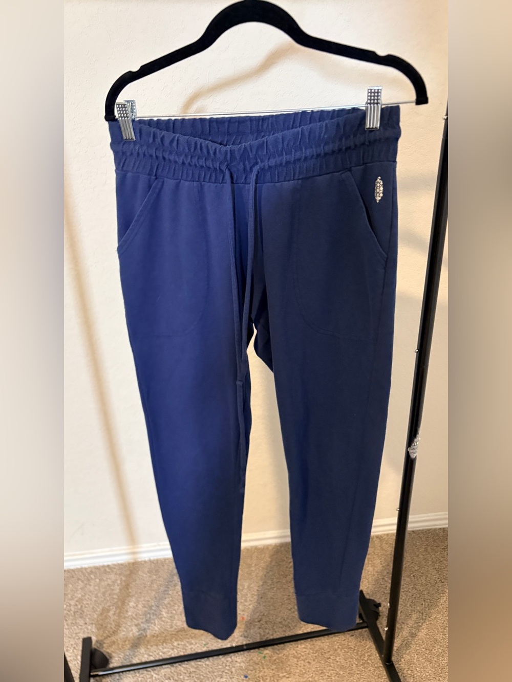 Free People Navy Blue Drawstring Jogger Pants